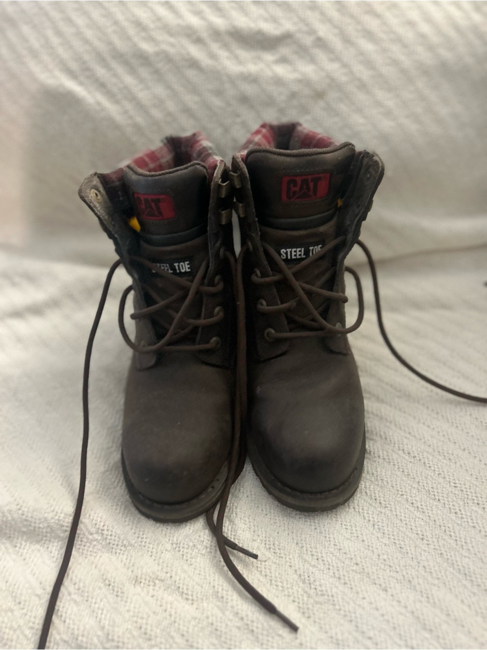 Caterpillar Brown Steel Toe Lace-Up Work Boots